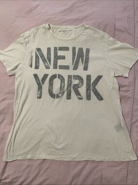 John Varvatos White Crew Neck 'NEW YORK' Graphic Tee